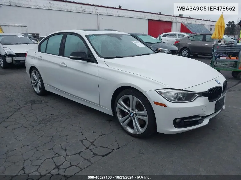 2014 BMW 335I VIN: WBA3A9C51EF478662 Lot: 40527100