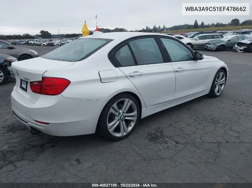 2014 BMW 335I VIN: WBA3A9C51EF478662 Lot: 40527100