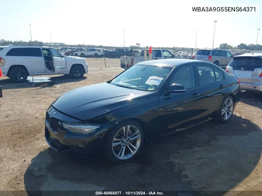 2014 BMW 335I VIN: WBA3A9G55ENS64371 Lot: 40565077