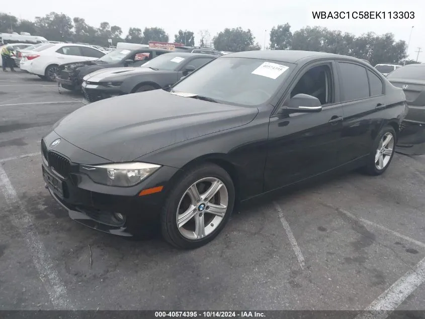 2014 BMW 328I I Sulev VIN: WBA3C1C58EK113303 Lot: 40574395