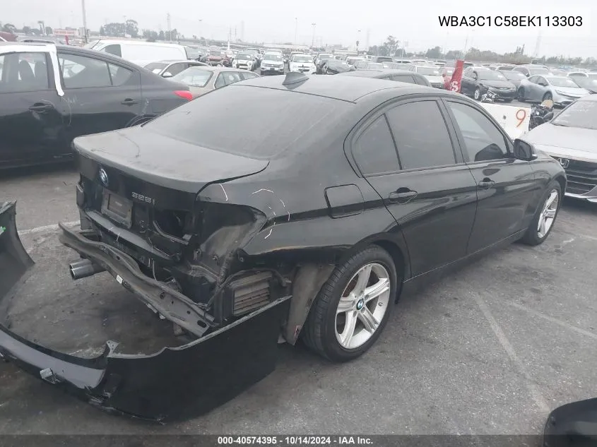 2014 BMW 328I I Sulev VIN: WBA3C1C58EK113303 Lot: 40574395