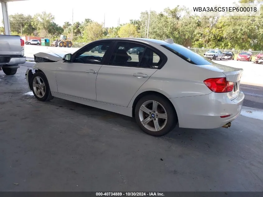 2014 BMW 328I VIN: WBA3A5C51EP600018 Lot: 40734889