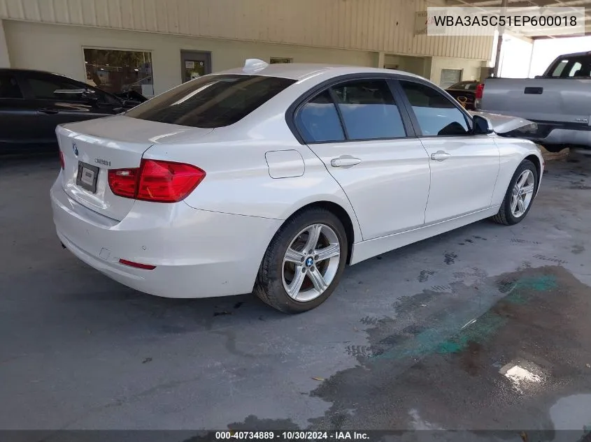 2014 BMW 328I VIN: WBA3A5C51EP600018 Lot: 40734889