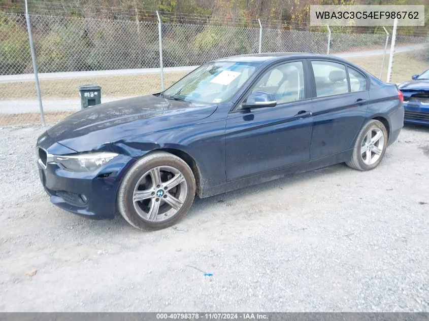 2014 BMW 320I xDrive VIN: WBA3C3C54EF986762 Lot: 40798378