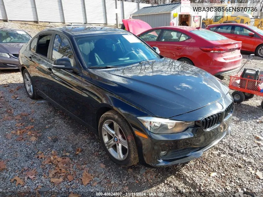 2014 BMW 320I xDrive VIN: WBA3C3G56ENS70736 Lot: 40824807