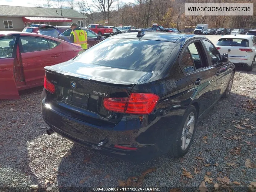 2014 BMW 320I xDrive VIN: WBA3C3G56ENS70736 Lot: 40824807