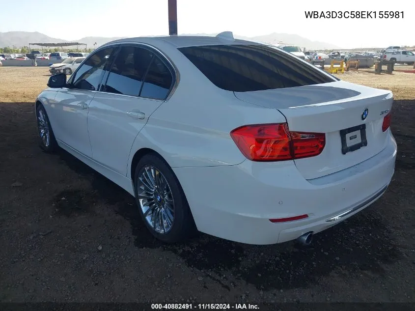 2014 BMW 328D VIN: WBA3D3C58EK155981 Lot: 40882491