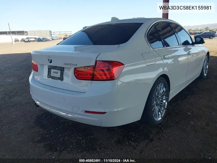 2014 BMW 328D VIN: WBA3D3C58EK155981 Lot: 40882491