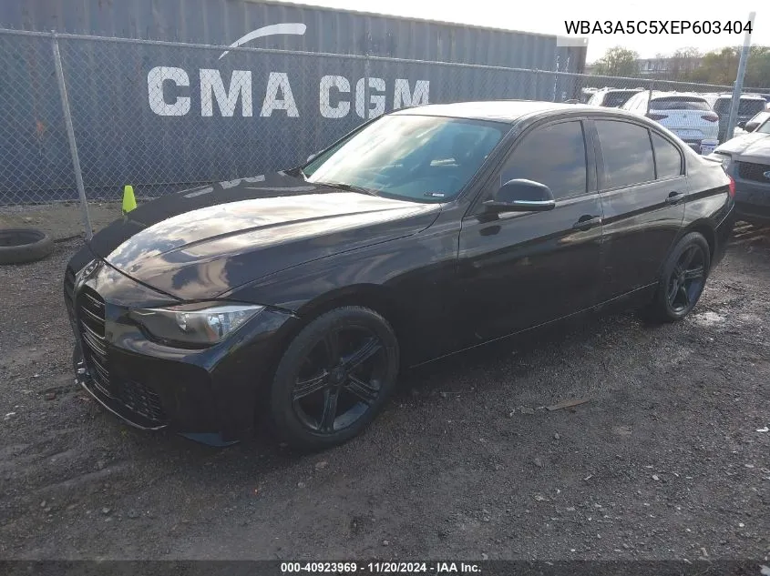 2014 BMW 328I VIN: WBA3A5C5XEP603404 Lot: 40923969