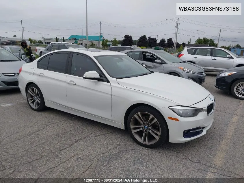 2015 BMW 3 Series VIN: WBA3C3G53FNS73188 Lot: 12087775