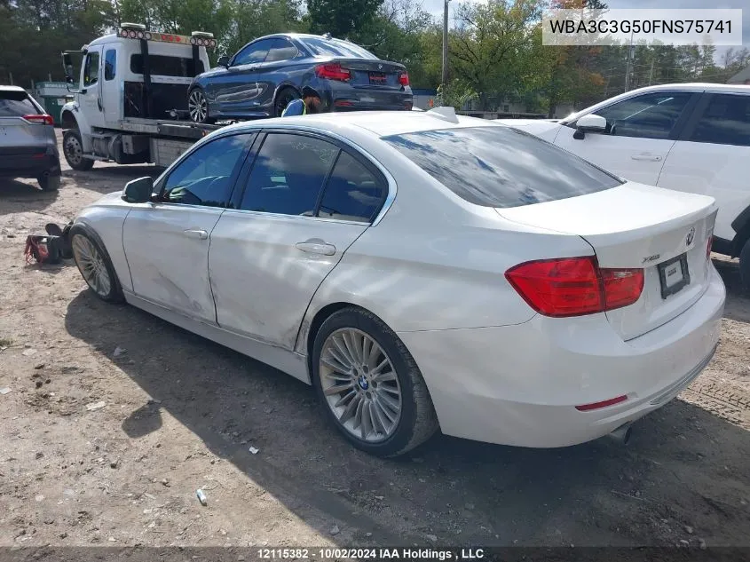 2015 BMW 3 Series VIN: WBA3C3G50FNS75741 Lot: 12115382