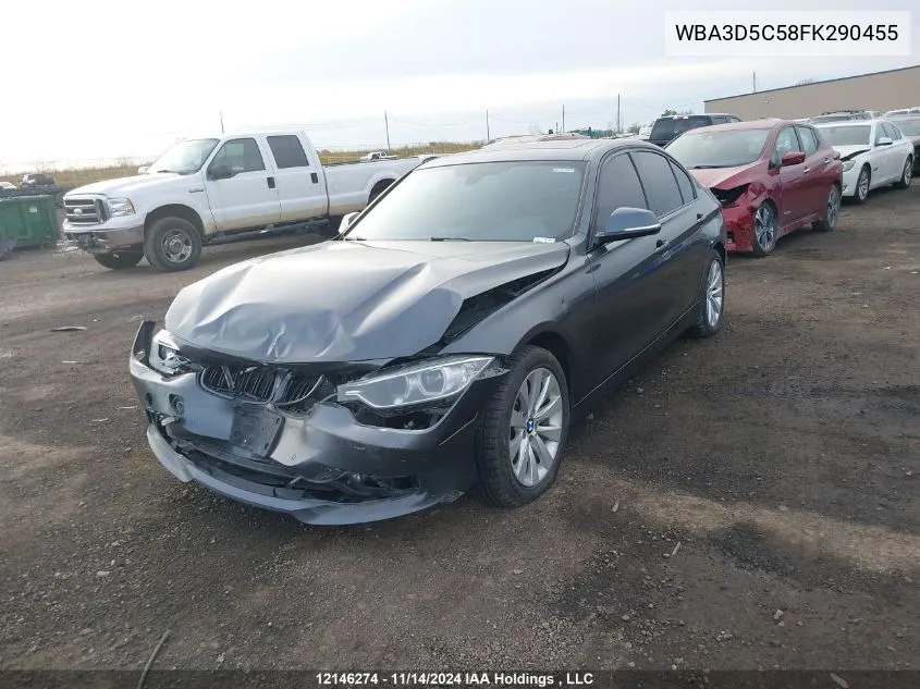 2015 BMW 3 Series VIN: WBA3D5C58FK290455 Lot: 12146274