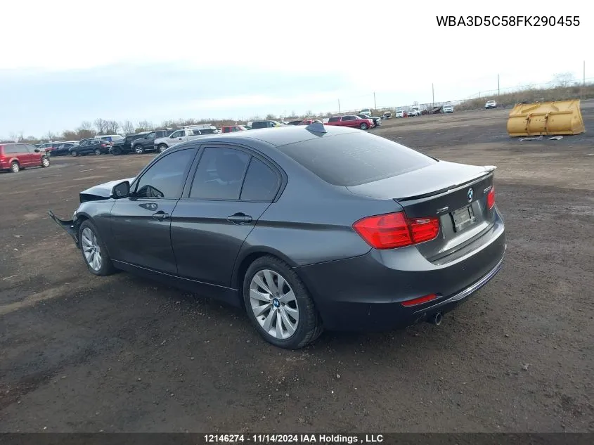 2015 BMW 3 Series VIN: WBA3D5C58FK290455 Lot: 12146274