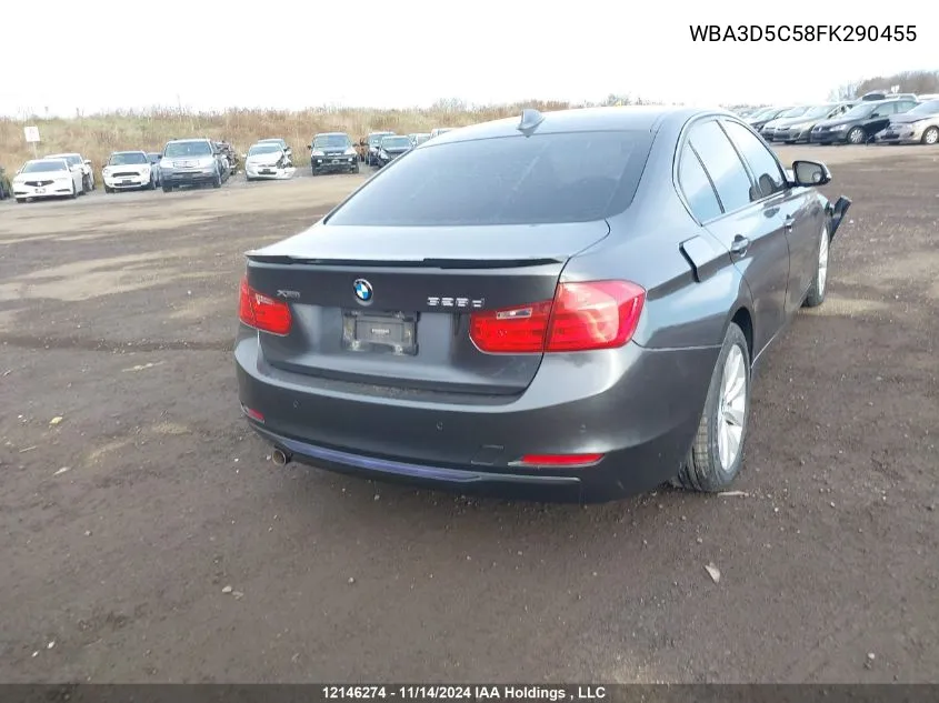 2015 BMW 3 Series VIN: WBA3D5C58FK290455 Lot: 12146274