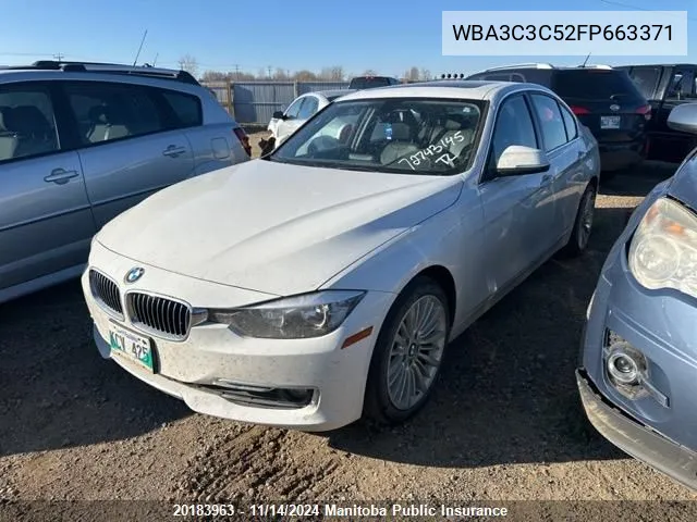 2015 BMW 3 Series VIN: WBA3C3C52FP663371 Lot: 20183963