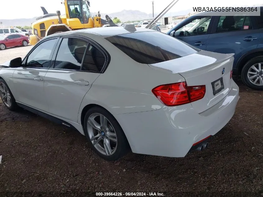 2015 BMW 328I VIN: WBA3A5G55FNS86364 Lot: 39564226