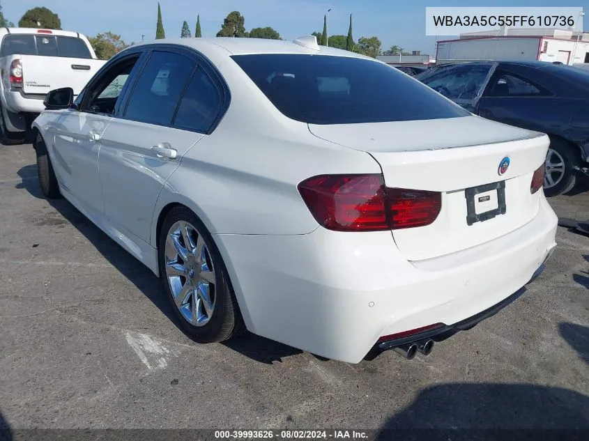 2015 BMW 328I VIN: WBA3A5C55FF610736 Lot: 39993626