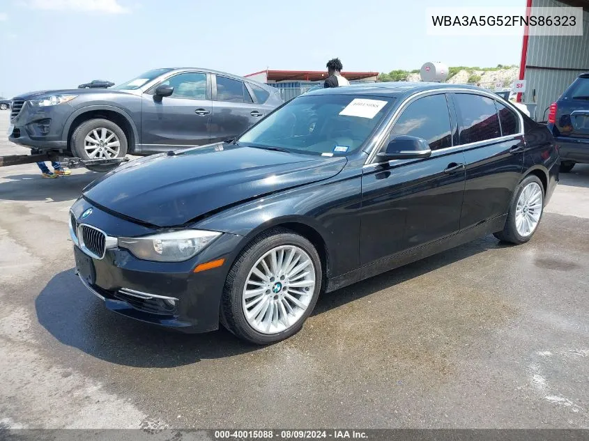 2015 BMW 328I VIN: WBA3A5G52FNS86323 Lot: 40015088