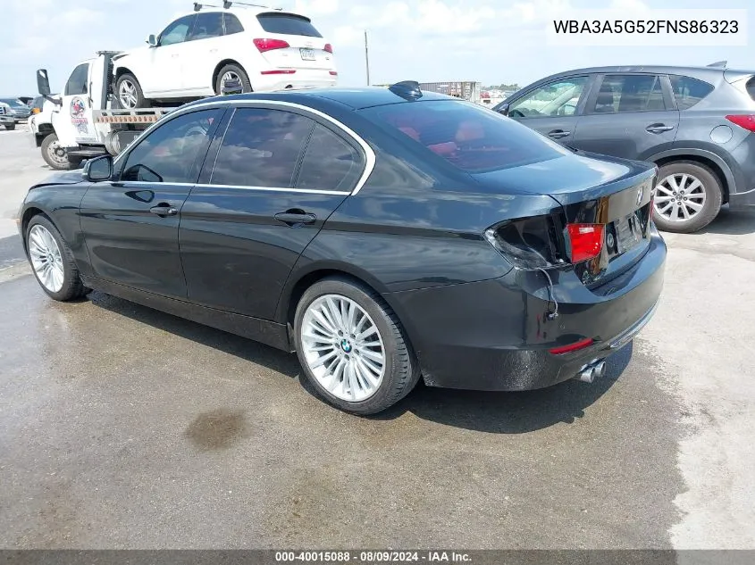 2015 BMW 328I VIN: WBA3A5G52FNS86323 Lot: 40015088