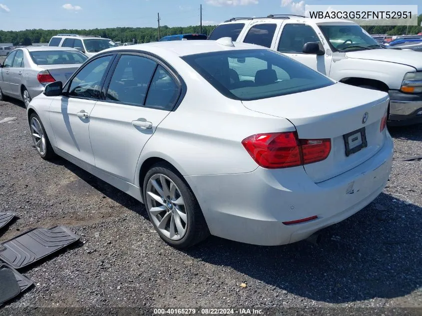 2015 BMW 320I xDrive VIN: WBA3C3G52FNT52951 Lot: 40165279