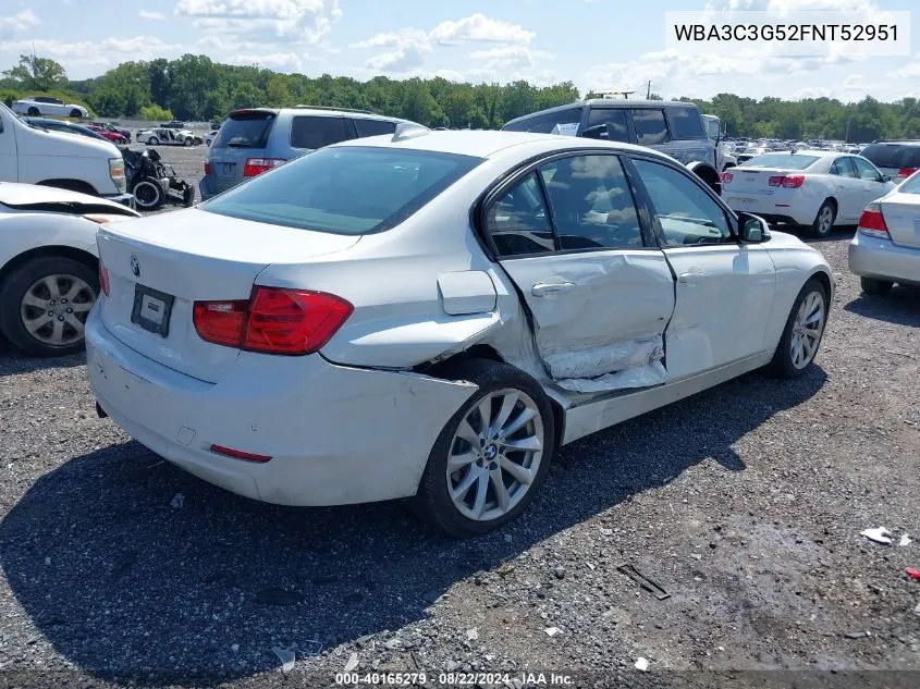 2015 BMW 320I xDrive VIN: WBA3C3G52FNT52951 Lot: 40165279