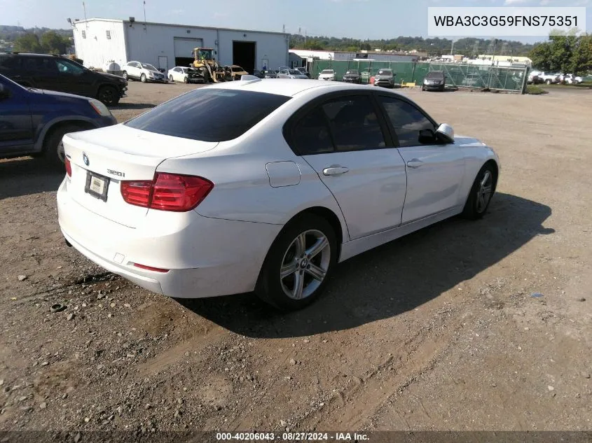 2015 BMW 320I xDrive VIN: WBA3C3G59FNS75351 Lot: 40206043