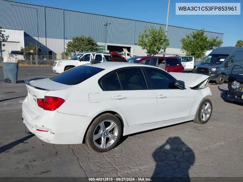 2015 BMW 328I VIN: WBA3C1C53FP853961 Lot: 40212915