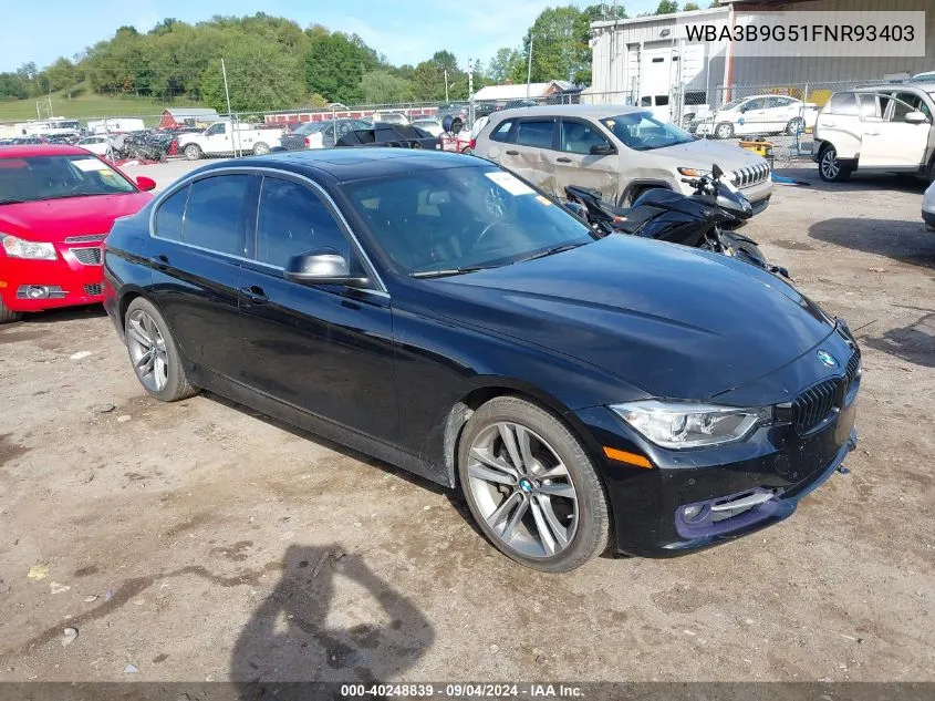 2015 BMW 3 Series 335I xDrive xDrive VIN: WBA3B9G51FNR93403 Lot: 40248839