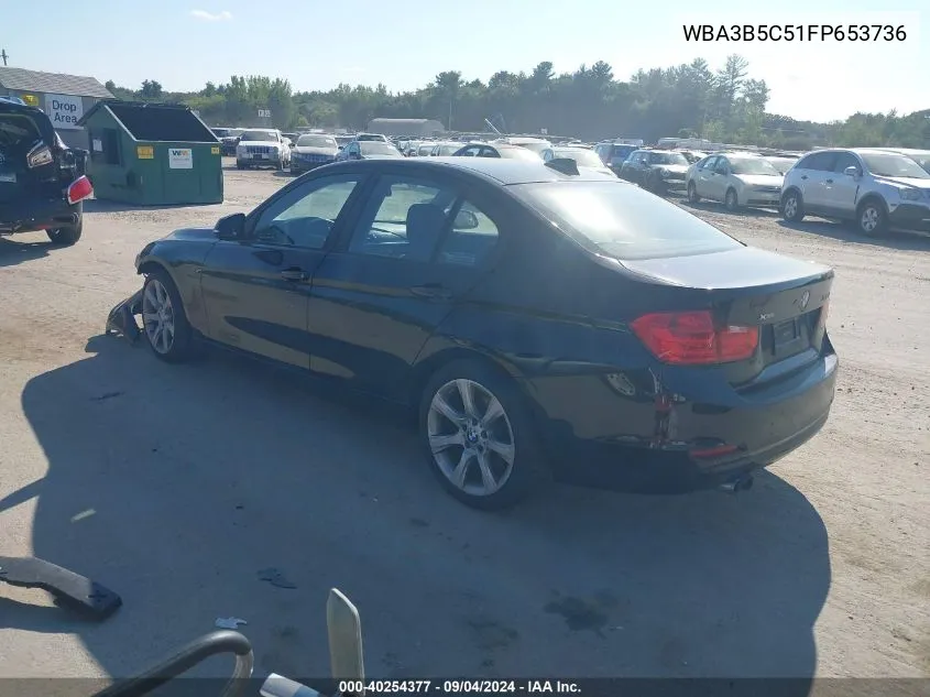 2015 BMW 328I xDrive VIN: WBA3B5C51FP653736 Lot: 40254377