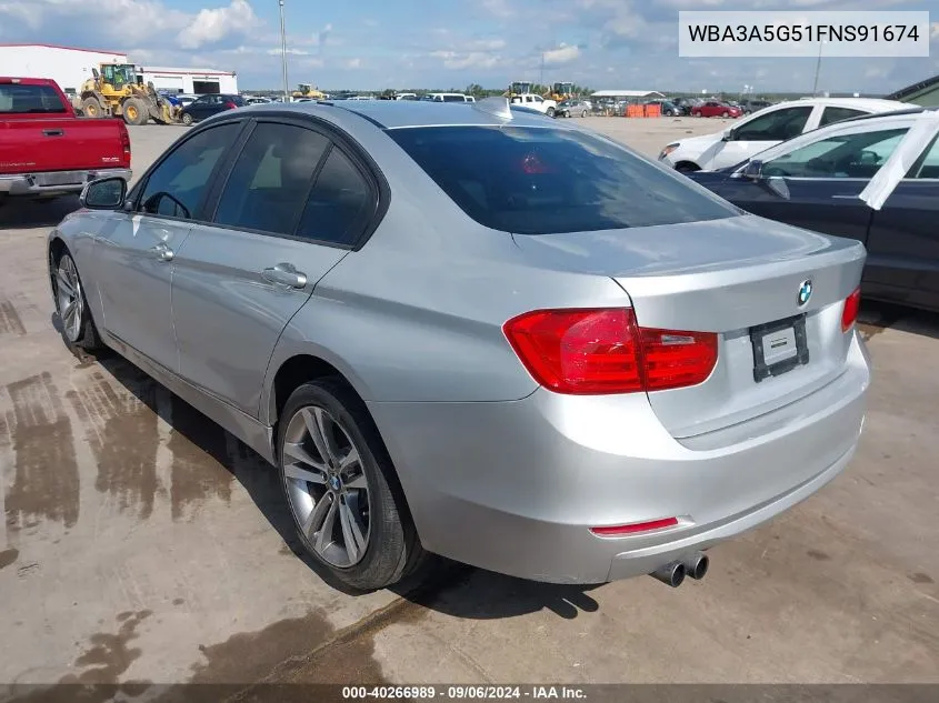 2015 BMW 328I VIN: WBA3A5G51FNS91674 Lot: 40266989