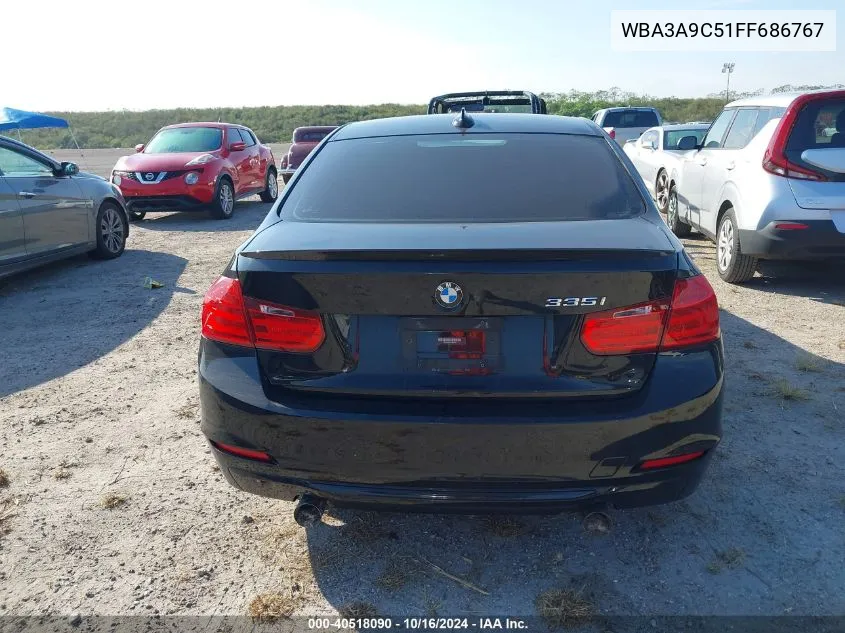 2015 BMW 3 Series 335I VIN: WBA3A9C51FF686767 Lot: 40518090