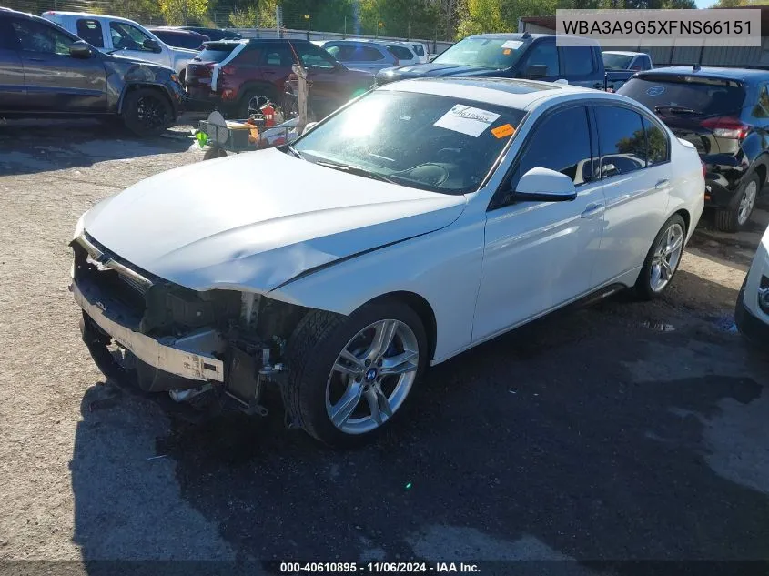 2015 BMW 335I VIN: WBA3A9G5XFNS66151 Lot: 40610895