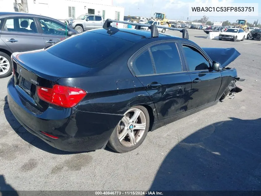 2015 BMW 328I VIN: WBA3C1C53FP853751 Lot: 40846773