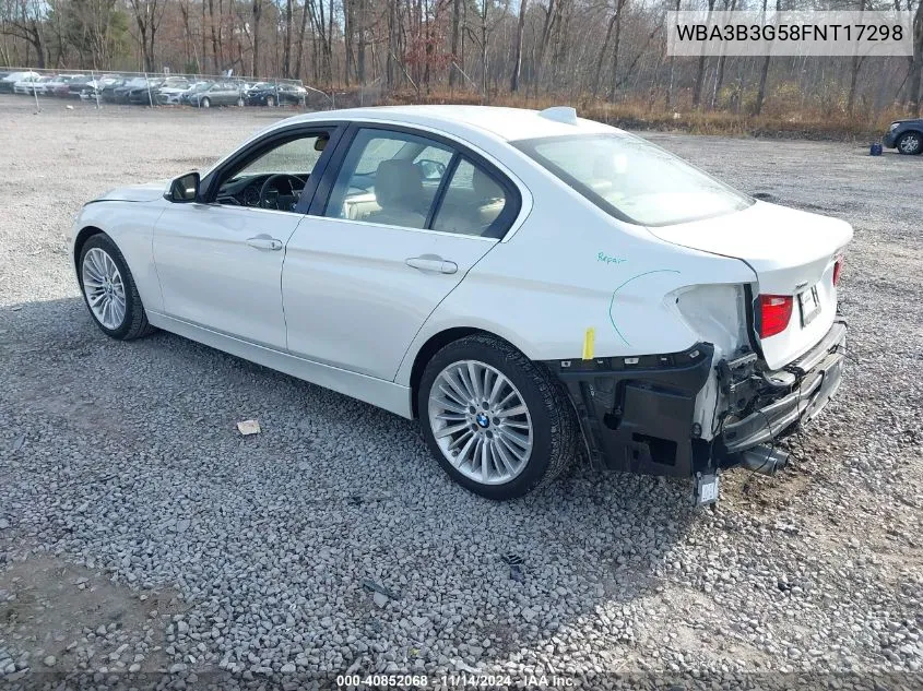 2015 BMW 328I xDrive VIN: WBA3B3G58FNT17298 Lot: 40852068