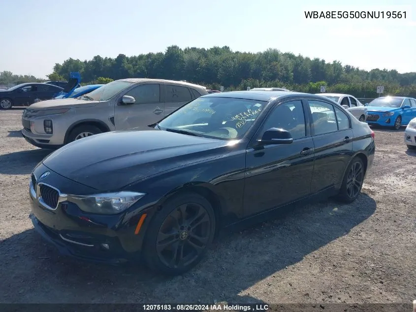 2016 BMW 320I xDrive VIN: WBA8E5G50GNU19561 Lot: 12075183