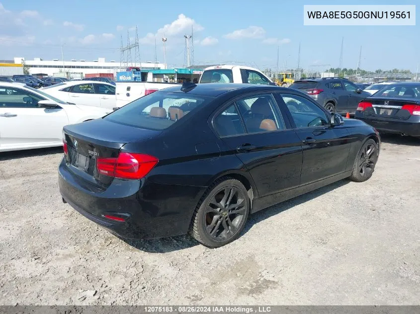 2016 BMW 320I xDrive VIN: WBA8E5G50GNU19561 Lot: 12075183