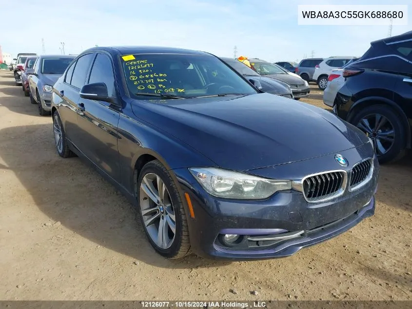 2016 BMW 3 Series 320I xDrive VIN: WBA8A3C55GK688680 Lot: 12126077