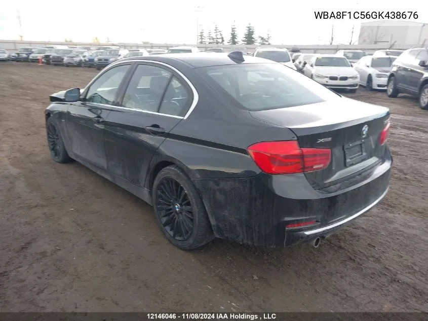 2016 BMW 3 Series VIN: WBA8F1C56GK438676 Lot: 12146046