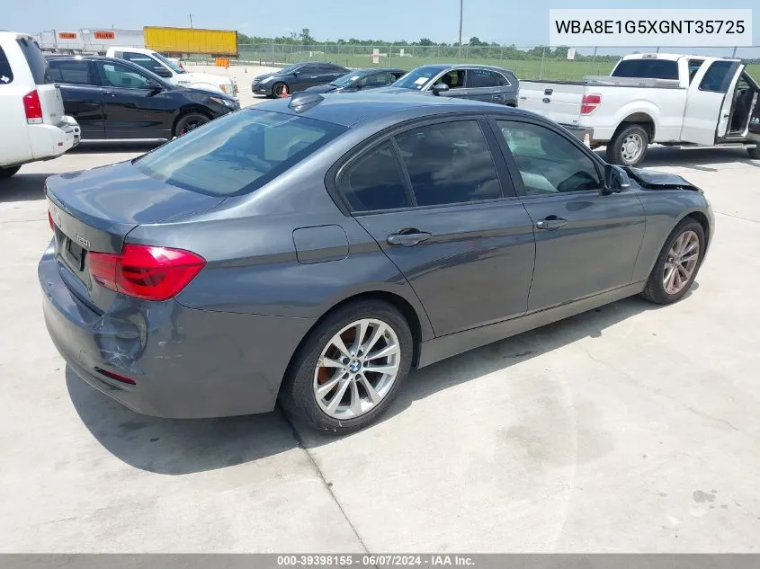 2016 BMW 320I VIN: WBA8E1G5XGNT35725 Lot: 39398155