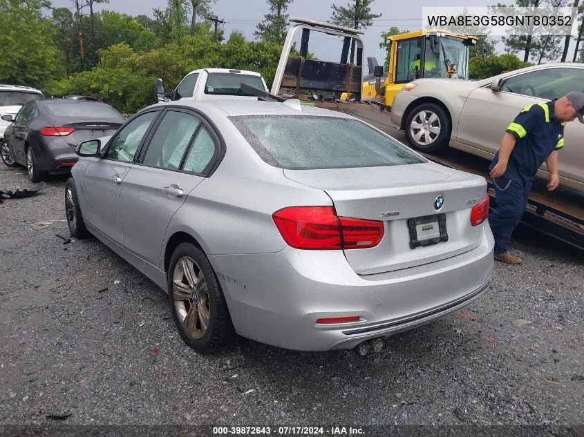 2016 BMW 328I xDrive VIN: WBA8E3G58GNT80352 Lot: 39872643