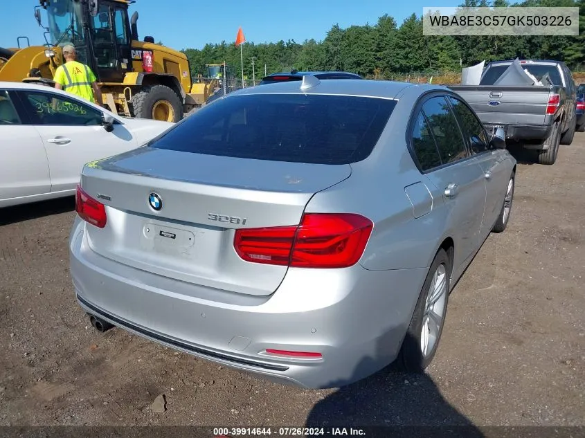 2016 BMW 328I xDrive VIN: WBA8E3C57GK503226 Lot: 39914644