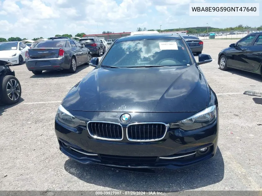 2016 BMW 328I VIN: WBA8E9G59GNT47640 Lot: 39927087