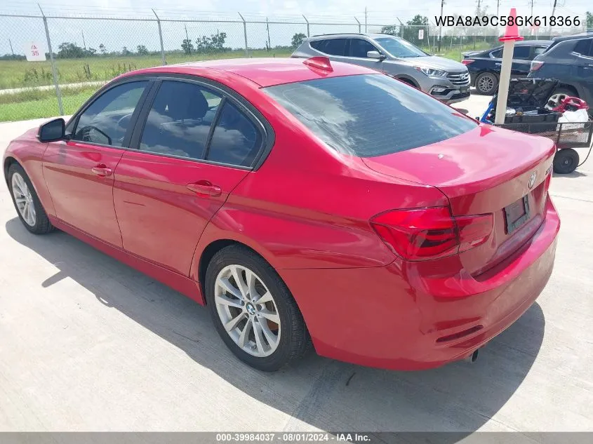 2016 BMW 320I VIN: WBA8A9C58GK618366 Lot: 39984037