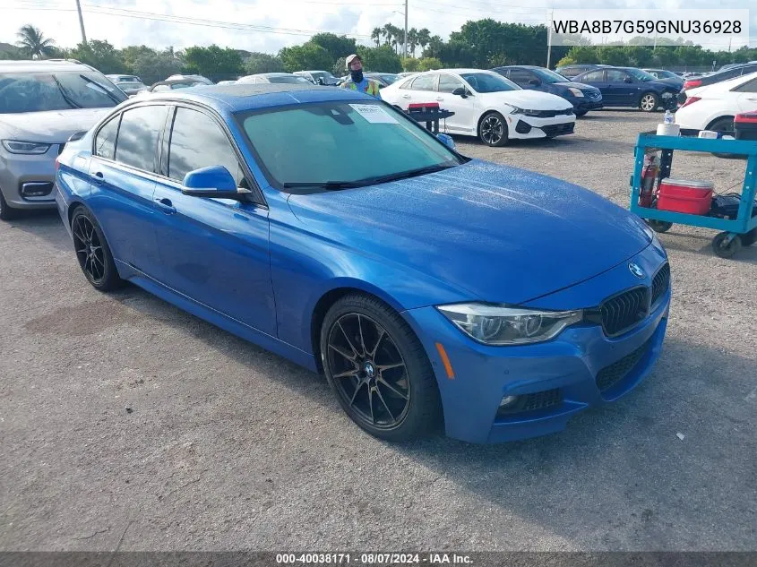 2016 BMW 340I xDrive VIN: WBA8B7G59GNU36928 Lot: 40038171