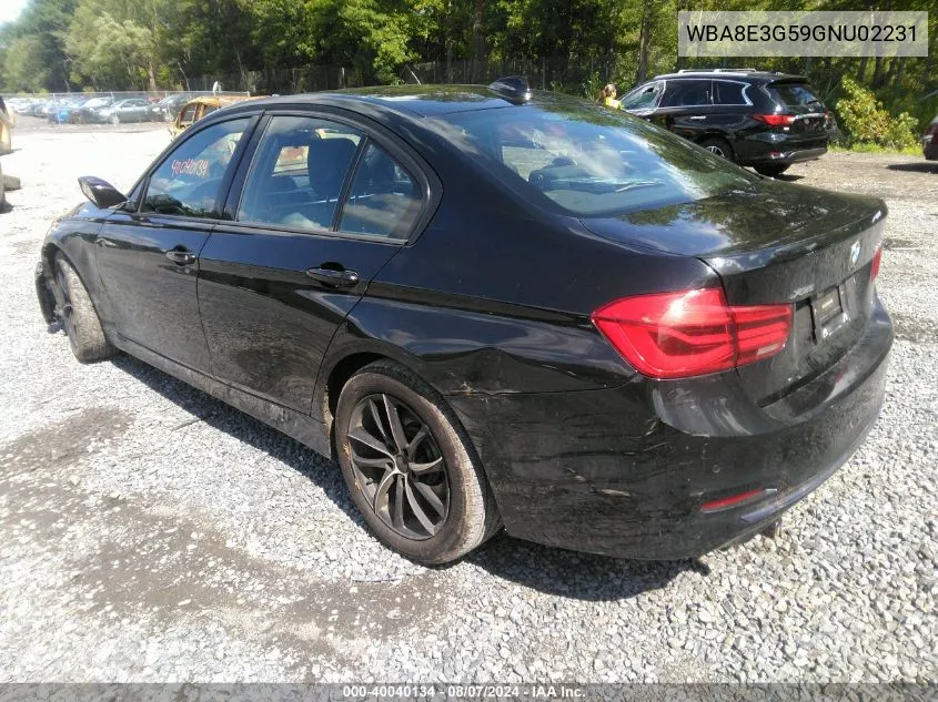 2016 BMW 328I xDrive VIN: WBA8E3G59GNU02231 Lot: 40040134