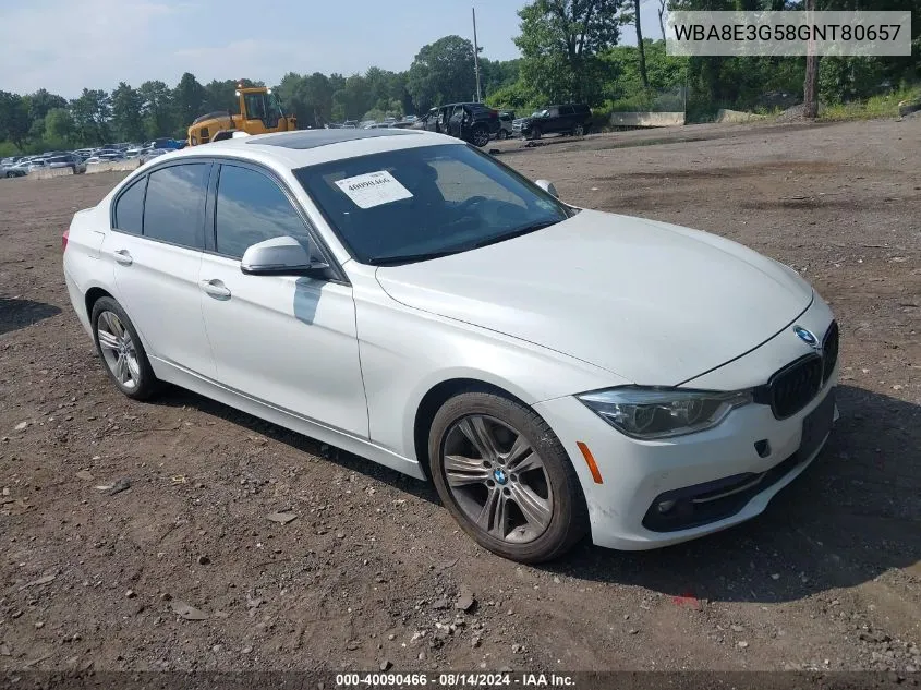 2016 BMW 328I xDrive VIN: WBA8E3G58GNT80657 Lot: 40090466