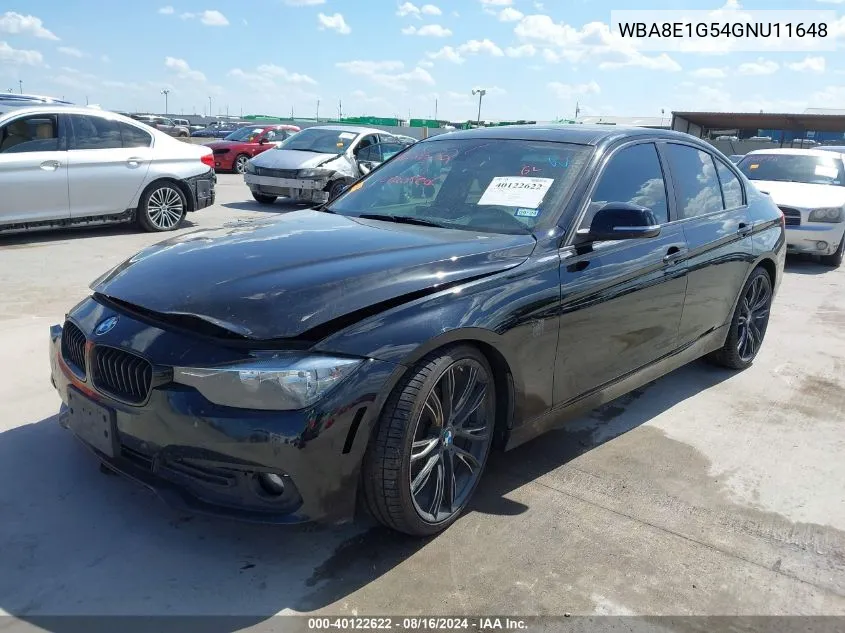 2016 BMW 320I VIN: WBA8E1G54GNU11648 Lot: 40122622