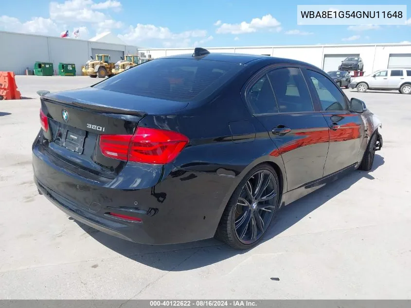 2016 BMW 320I VIN: WBA8E1G54GNU11648 Lot: 40122622