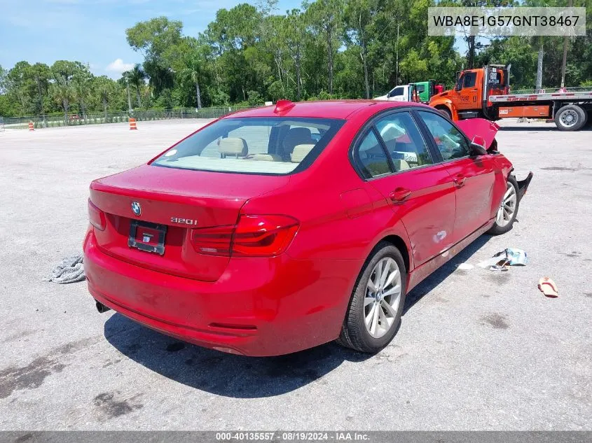 2016 BMW 320I VIN: WBA8E1G57GNT38467 Lot: 40135557