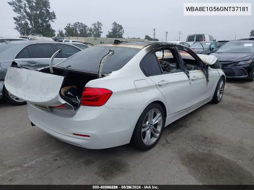 2016 BMW 320I VIN: WBA8E1G56GNT37181 Lot: 40206226